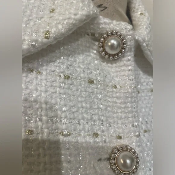 Hutch Cream Tweed Button-Up Mini Dress – Effortlessly Stylish with pearl buttons - Picture 10 of 10